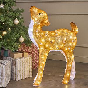 Светодиодный Олень Малышка Лана 77 см, 100 теплых белых LED ламп, акрил, IP44 Winter Deco фото 1