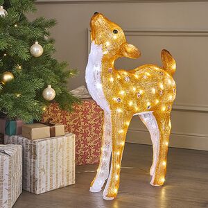 Светодиодный Олень Малышка Лана 77 см, 100 теплых белых LED ламп, акрил, IP44 Winter Deco фото 3