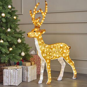 Светодиодный Олень Гард 118 см, 200 теплых белых LED ламп, акрил, IP44 Winter Deco фото 1
