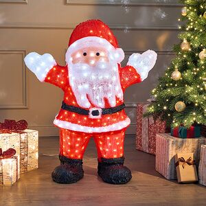 Светодиодная фигура Санта Клаус - Bonne Annee 89 см, 300 холодных белых LED ламп, акрил, IP44 Winter Deco фото 1