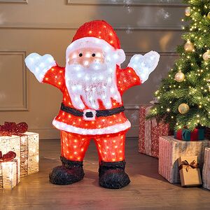 Светодиодная фигура Санта Клаус - Bonne Annee 89 см, 300 холодных белых LED ламп, акрил, IP44 Winter Deco фото 5