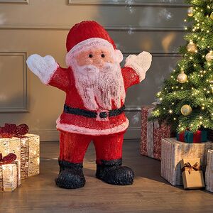 Светодиодная фигура Санта Клаус - Bonne Annee 89 см, 300 холодных белых LED ламп, акрил, IP44 Winter Deco фото 6