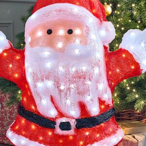 Светодиодная фигура Санта Клаус - Bonne Annee 89 см, 300 холодных белых LED ламп, акрил, IP44 Winter Deco фото 2