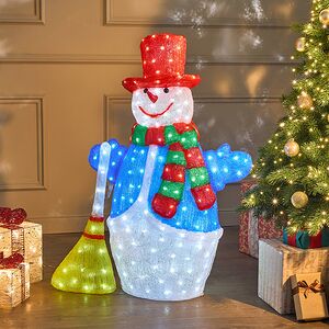 Светодиодная фигура Снеговик Марти 100 см, 300 холодных белых LED ламп, акрил, IP44 Winter Deco фото 3