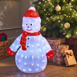 Светодиодная фигура Снеговик Юки 60 см, 120 холодных белых LED ламп, акрил, IP44 Winter Deco фото 3