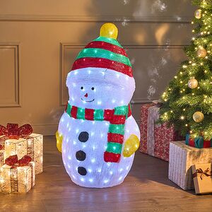 Светодиодная фигура Снеговичок Очаровашка 90 см, 200 холодных белых LED ламп, акрил, IP44 Winter Deco фото 3