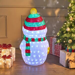 Светодиодная фигура Снеговичок Очаровашка 90 см, 200 холодных белых LED ламп, акрил, IP44 Winter Deco фото 5