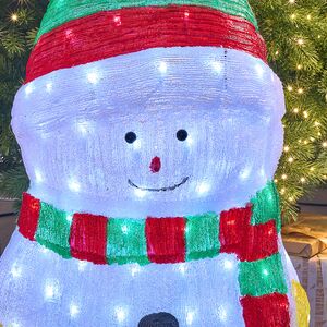 Светодиодная фигура Снеговичок Очаровашка 90 см, 200 холодных белых LED ламп, акрил, IP44 Winter Deco фото 2