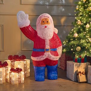 Светодиодная фигура Санта Клаус - Merry Xmas 90 см, 240 холодных белых LED ламп, акрил, IP44 Winter Deco фото 5