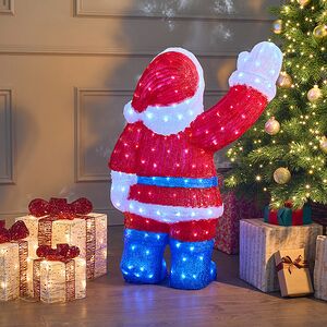 Светодиодная фигура Санта Клаус - Merry Xmas 90 см, 240 холодных белых LED ламп, акрил, IP44 Winter Deco фото 3