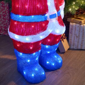 Светодиодная фигура Санта Клаус - Merry Xmas 90 см, 240 холодных белых LED ламп, акрил, IP44 Winter Deco фото 4