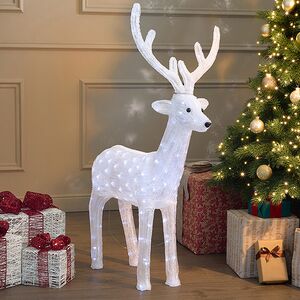 Светодиодная фигура Олень Вальттер 100 см, 160 белых LED ламп, акрил, IP44  Winter Deco фото 5