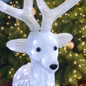 Светодиодная фигура Олень Вальттер 100 см, 160 белых LED ламп, акрил, IP44  Winter Deco фото 6