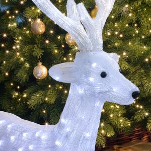 Светодиодная фигура Олень Вальттер 100 см, 160 белых LED ламп, акрил, IP44  Winter Deco фото 2