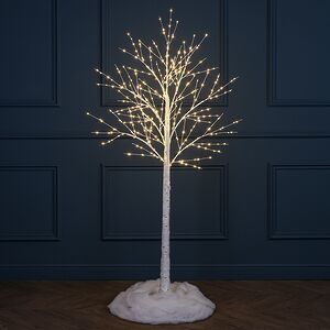 Светодиодное дерево Березка Balbeggi заснеженное 150 см, 400 теплых белых LED ламп, IP44 Winter Deco фото 8