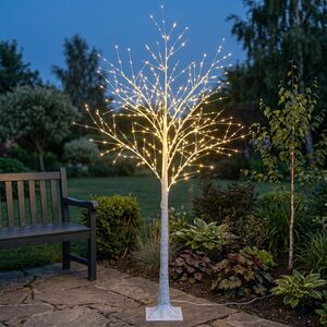 Светодиодное дерево Березка заснеженное 180 см, 600 теплых белых LED ламп, IP44