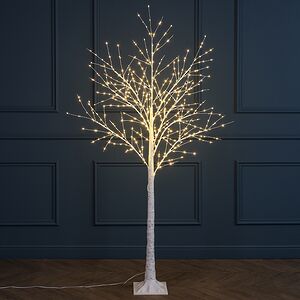Светодиодное дерево Березка Balbeggi заснеженное 180 см, 600 теплых белых LED ламп, IP44 Winter Deco фото 1