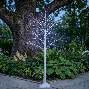 Светодиодное дерево Березка заснеженное 150 см, 400 холодных белых LED ламп, IP44