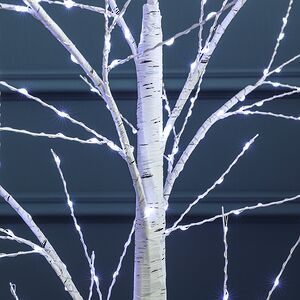 Светодиодное дерево Березка Balbeggi заснеженное 150 см, 400 холодных белых LED ламп, IP44 Winter Deco фото 2
