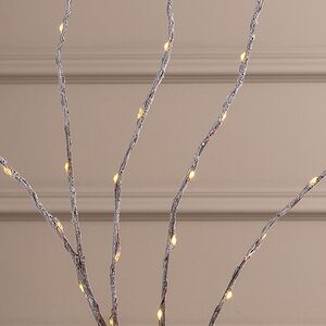 Светодиодная ветка Winkley 90 см коричневая, 40 теплых белых LED ламп, таймер, IP44 Winter Deco фото 4