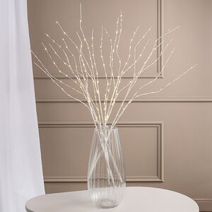 Светодиодная ветка Winkley 90 см белая, 40 теплых белых LED ламп, таймер, IP44