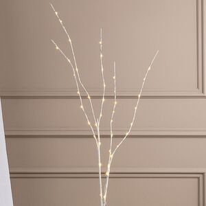 Светодиодная ветка Winkley 90 см белая, 40 теплых белых LED ламп, таймер, IP44 Winter Deco фото 2
