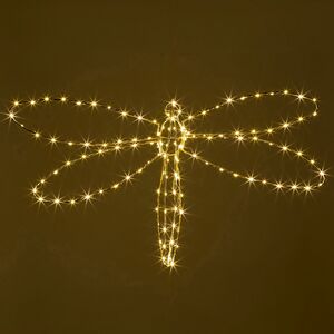 Плоское светодиодное украшение Стрекоза 80 см, 126 теплых белых LED ламп, IP44