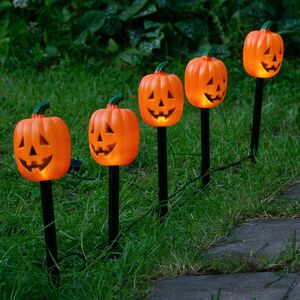 Набор садовых светильников на солнечной батарее Solar Pumpkins 37 см, 5 теплых белых LED ламп, 5 шт, IP44