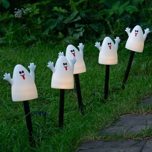 Набор садовых светильников на солнечной батарее Solar Ghost 37 см, 5 теплых белых LED ламп, 5 шт Winter Deco фото 3