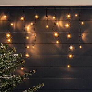 Светодиодная гирлянда Бахрома Profi Rubber 3.1*0.5 м, 120 экстра теплых белых LED ламп, мерцание, черный КАУЧУК+ПВХ, соединяемая, IP65