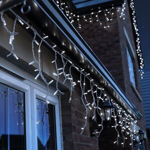 Светодиодная гирлянда Бахрома Profi Rubber 3.1*0.5 м, 120 холодных белых LED ламп, белый КАУЧУК+ПВХ, соединяемая, IP65