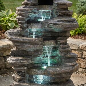 Садовый фонтан Водопад Мильтенберг 98 см с LED подсветкой Winter Deco фото 2