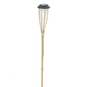Садовый фонарь на солнечной батарее Solar Bamboo - Natural 65 см, с эффектом живого пламени, IP44 Koopman фото 5