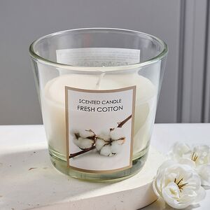 Ароматическая свеча Fresh Cotton 8 см, в стеклянном стакане Koopman (Купман) фото 3