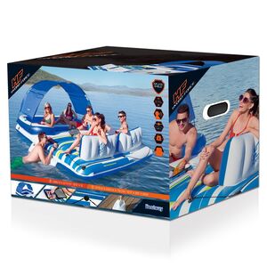 Надувной матрас-остров с навесом Tropical Breeze 373*264 см синий Bestway фото 8