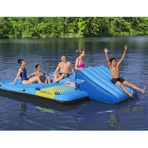 Надувной остров Summer 365*295 см с сетчатым дном и горкой Bestway фото 3