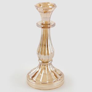 Декоративный подсвечник-канделябр на 1 свечу Cristallerie 21 см шампань EDG (ЭДГ) фото 1
