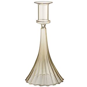 Стеклянный подсвечник на одну свечу Rossella 22 см желтый Koopman фото 3