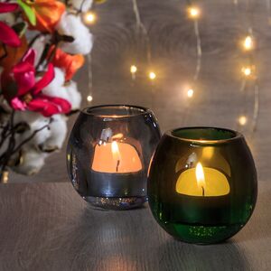Стеклянный подсвечник Эмбер 7 см дымчатый ShiShi фото 2