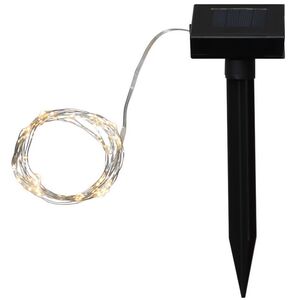 Гирлянда на солнечной батарее Роса Solar 5 м, 50 теплых белых мини LED ламп, серебряная проволока, IP44 Star Trading фото 2
