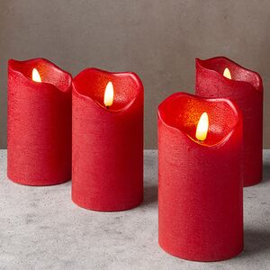 Набор светодиодных свечей с имитацией пламени La Vermeil 13 см, 4 шт с пультом управления, на батарейках