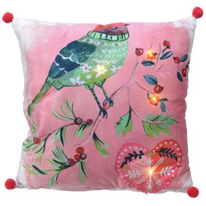 Новогодняя подушка с лампочками Soft&Sweet: Снегирь 45*45 см, на батарейках