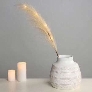 Светящаяся ветка для декора Перо Manosque - Cream 70 см, теплые белые LED, на батарейках Kaemingk фото 2