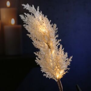 Светящаяся ветка для декора Pampas Cream 70 см, теплые белые LED, на батарейках Kaemingk фото 10