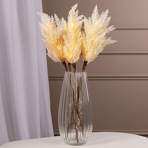 Светящаяся ветка для декора Pampas Cream 70 см, теплые белые LED, на батарейках
