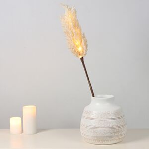 Светящаяся ветка для декора Pampas Cream 70 см, теплые белые LED, на батарейках Kaemingk фото 7