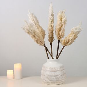 Светящаяся ветка для декора Pampas Cream 70 см, теплые белые LED, на батарейках Kaemingk фото 8