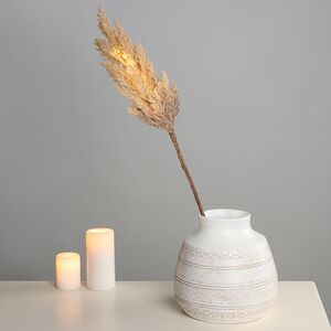 Светящаяся ветка для декора Pampas Caramel 70 см, теплые белые LED, на батарейках Kaemingk фото 6