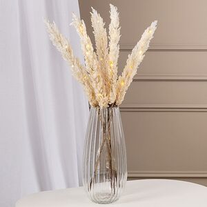 Светящаяся ветка для декора Cortaderia Creamy 70 см, теплые белые LED, на батарейках