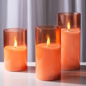 Светодиодная свеча в колбе с живым пламенем Одри: Amber, на батарейках, таймер